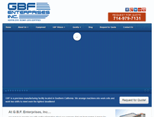 Tablet Screenshot of gbfenterprises.com